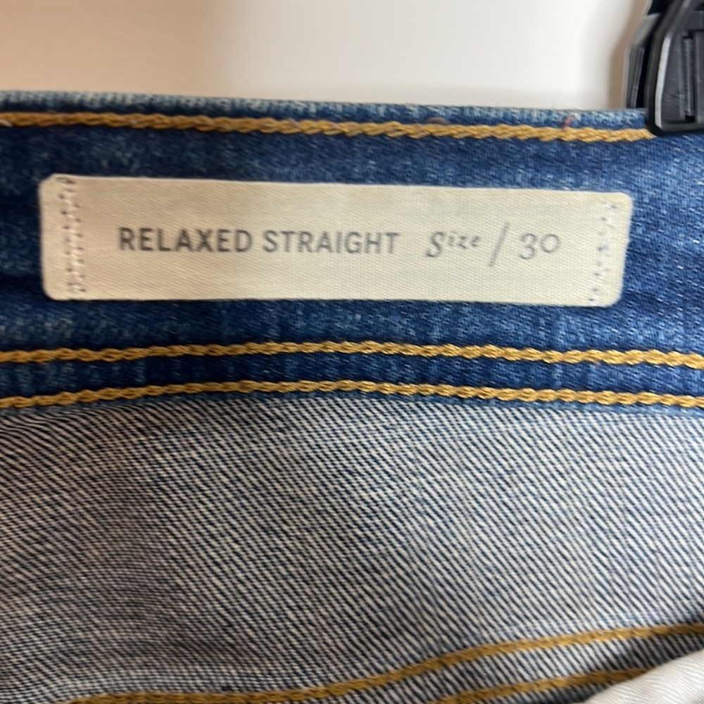 🕶️Anthropologie Pilcro relaxed straight/red piped accent denim jeans 30 - Picture 7 of 10